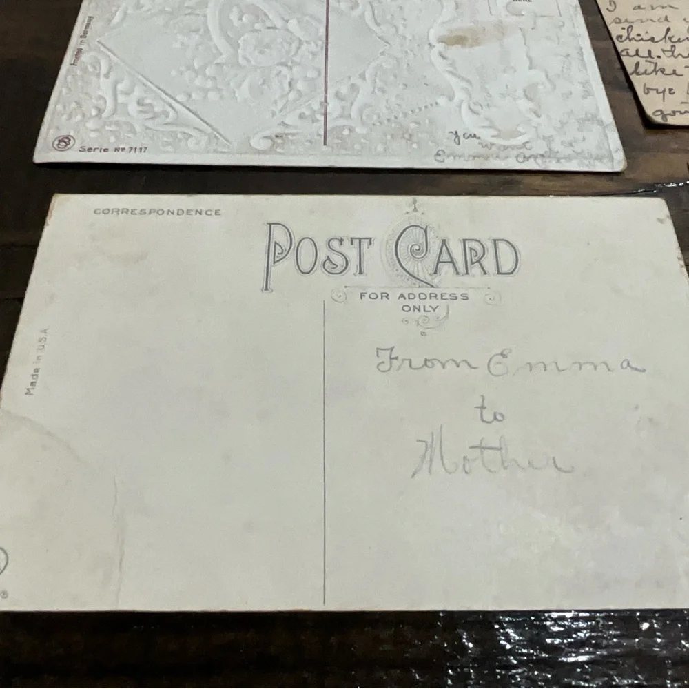 Antique Lot of 6 Assorted Postcards Birthday Greetings Red Pink Flowers Germany
